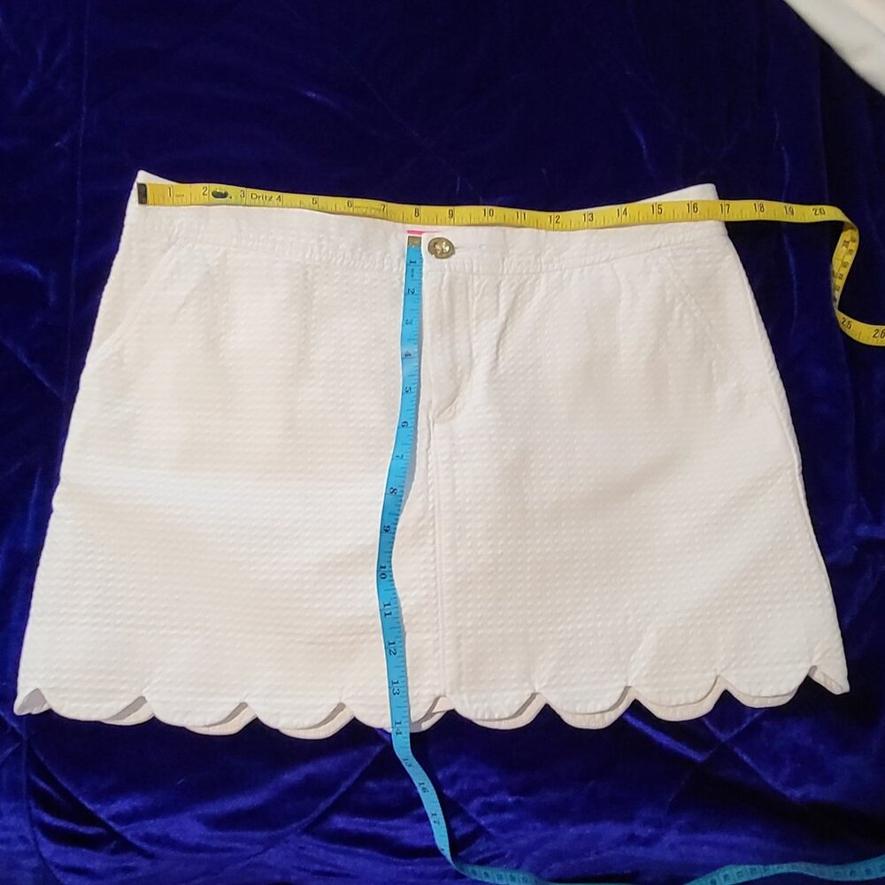 Lilly Pulitzer White Skort Scalloped Hem
